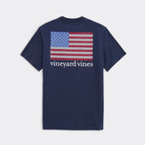 Micro Whale American Flag Short Sleeve Tee