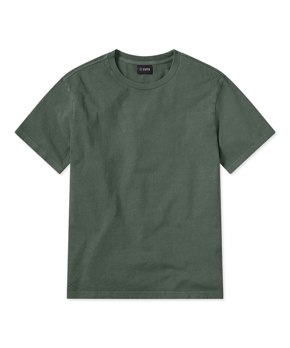 Men's short sleeve t-shirt from CUTS Clothing in the color green.