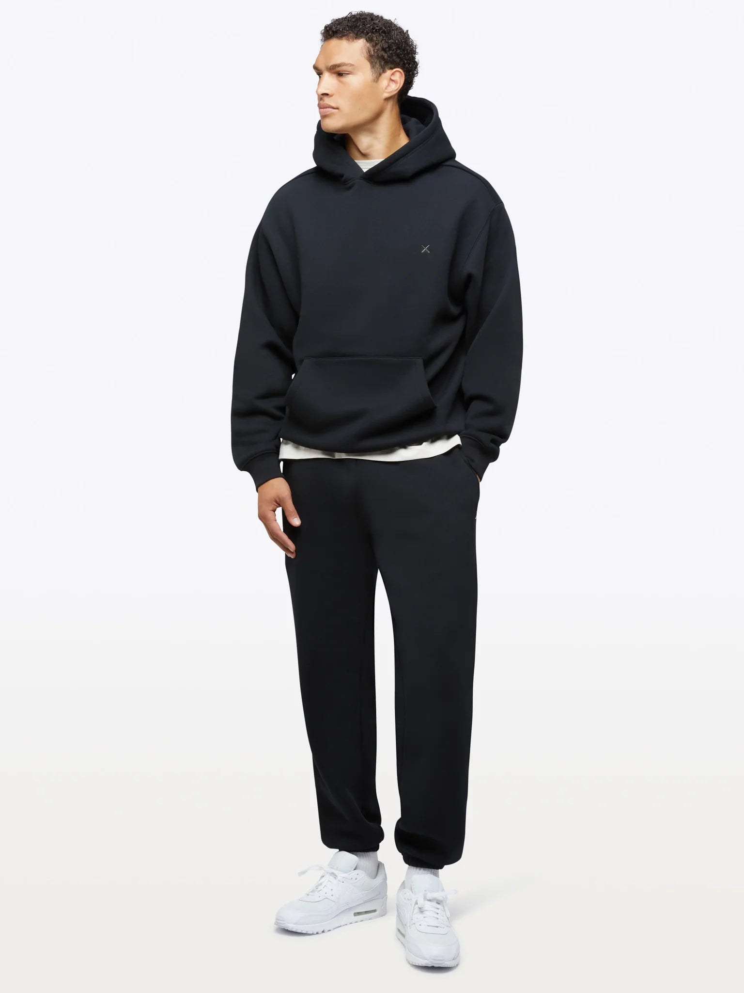 Mens Divine Fleece Hoodie in the color black from the brand, CUTS.