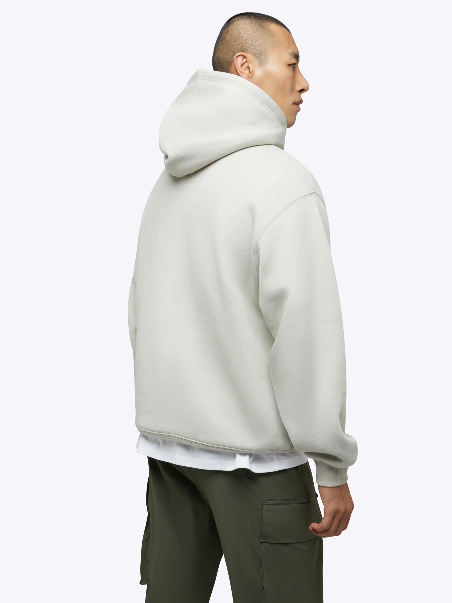 Mens Divine Fleece Hoodie in the color parchment from the brand, CUTS.