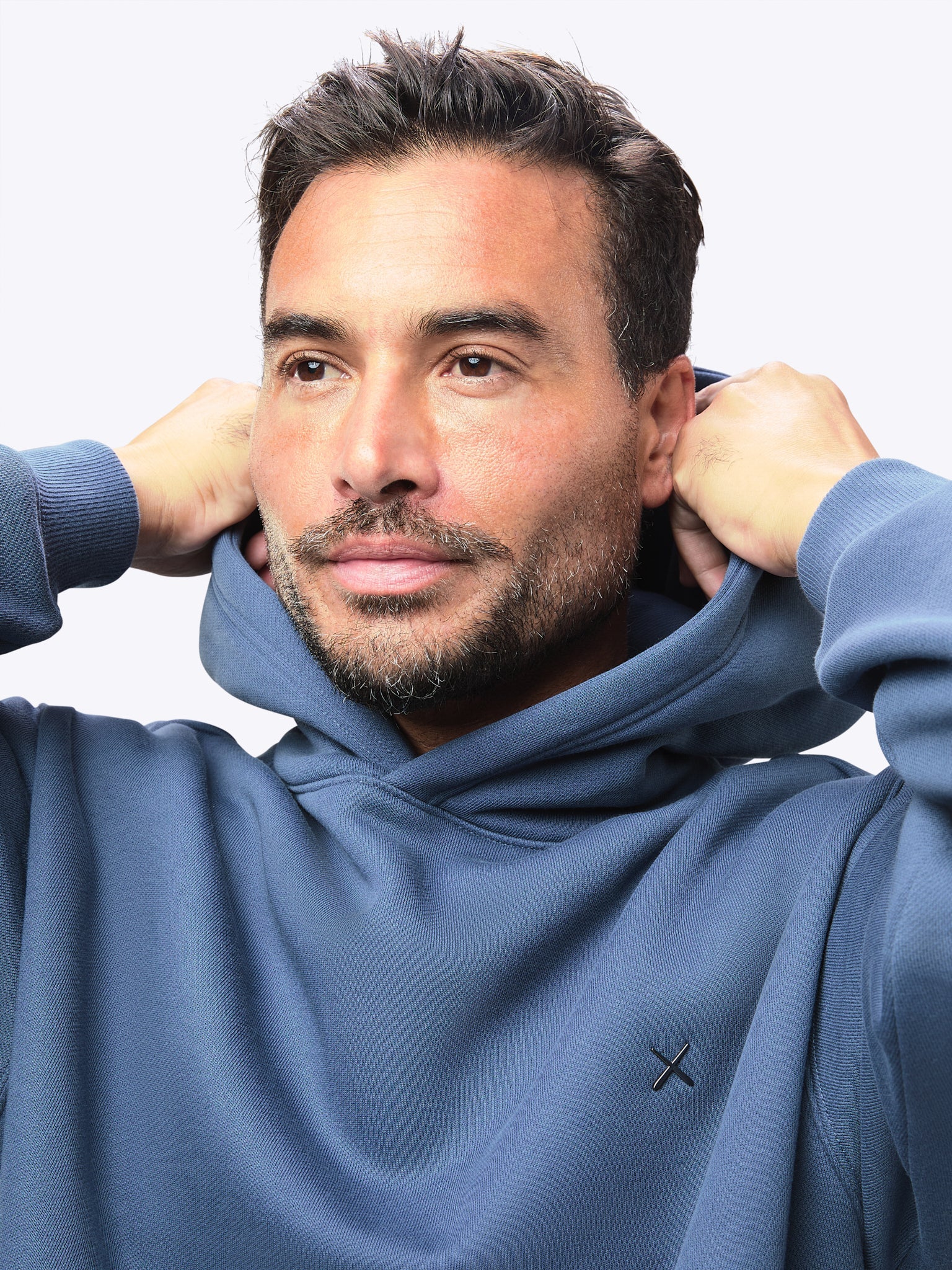 CUTS Mens Divine Fleece Hoodie IN THE COLOR ATLANTIC.