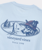 Husky Ski Dog Long Sleeve Pocket Tee