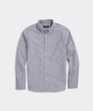 Vineyard Vines Stripe Stretch Poplin Shirt | Nautical Navy