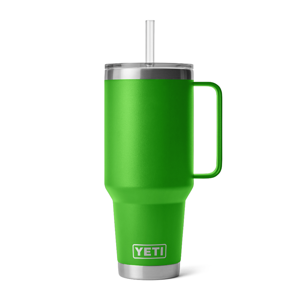 YETI Rambler 42 oz Straw Mug in the color low canopy green.