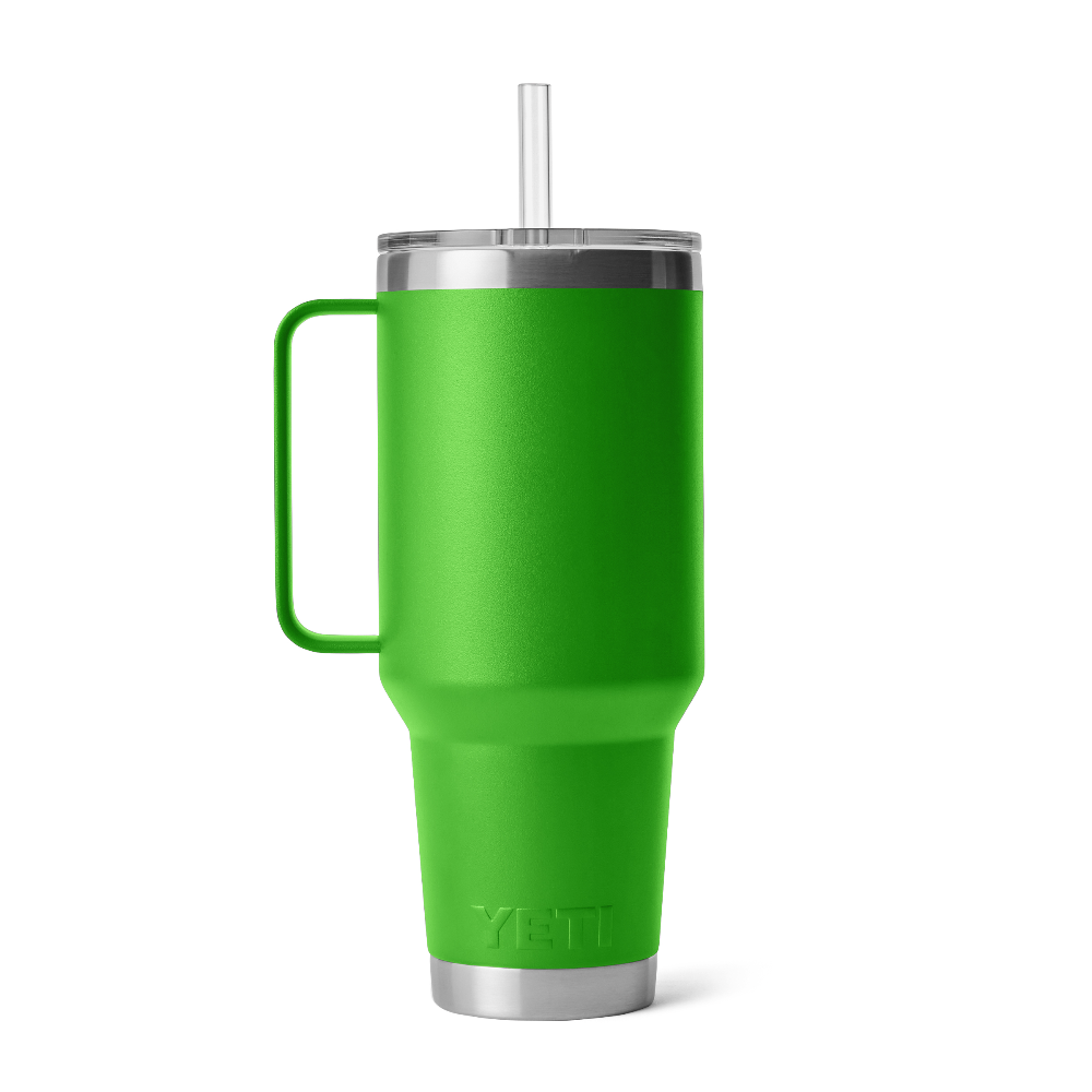 YETI Rambler 42 oz Straw Mug in the color low canopy green.