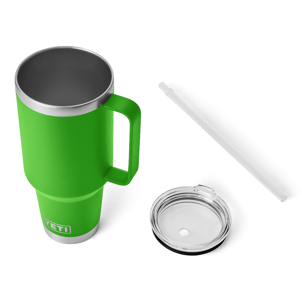 YETI Rambler 42 oz Straw Mug in the color low canopy green.