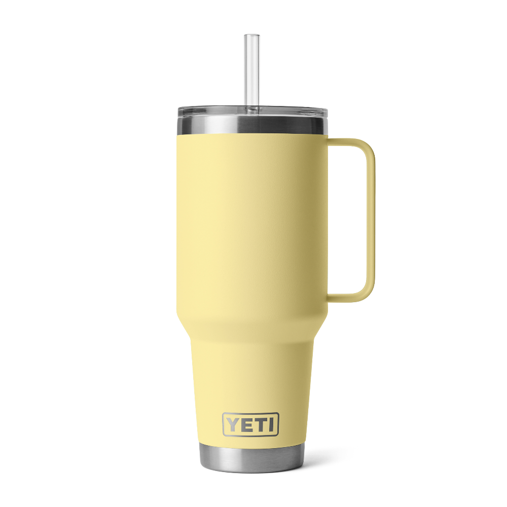 YETI Rambler 42 oz Straw Mug with Straw lid in color Daybreak Yellow.