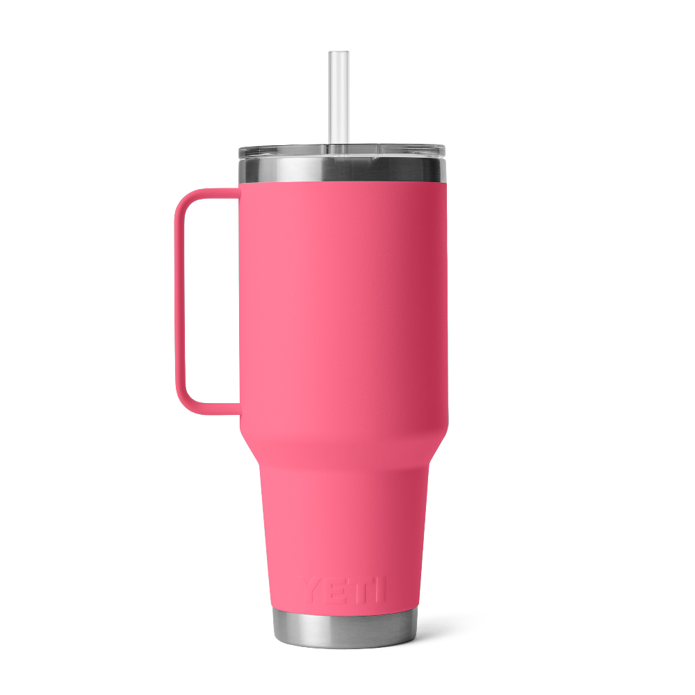 YETI Rambler 42 oz Straw Mug with Straw lid in color Tropical Pink.