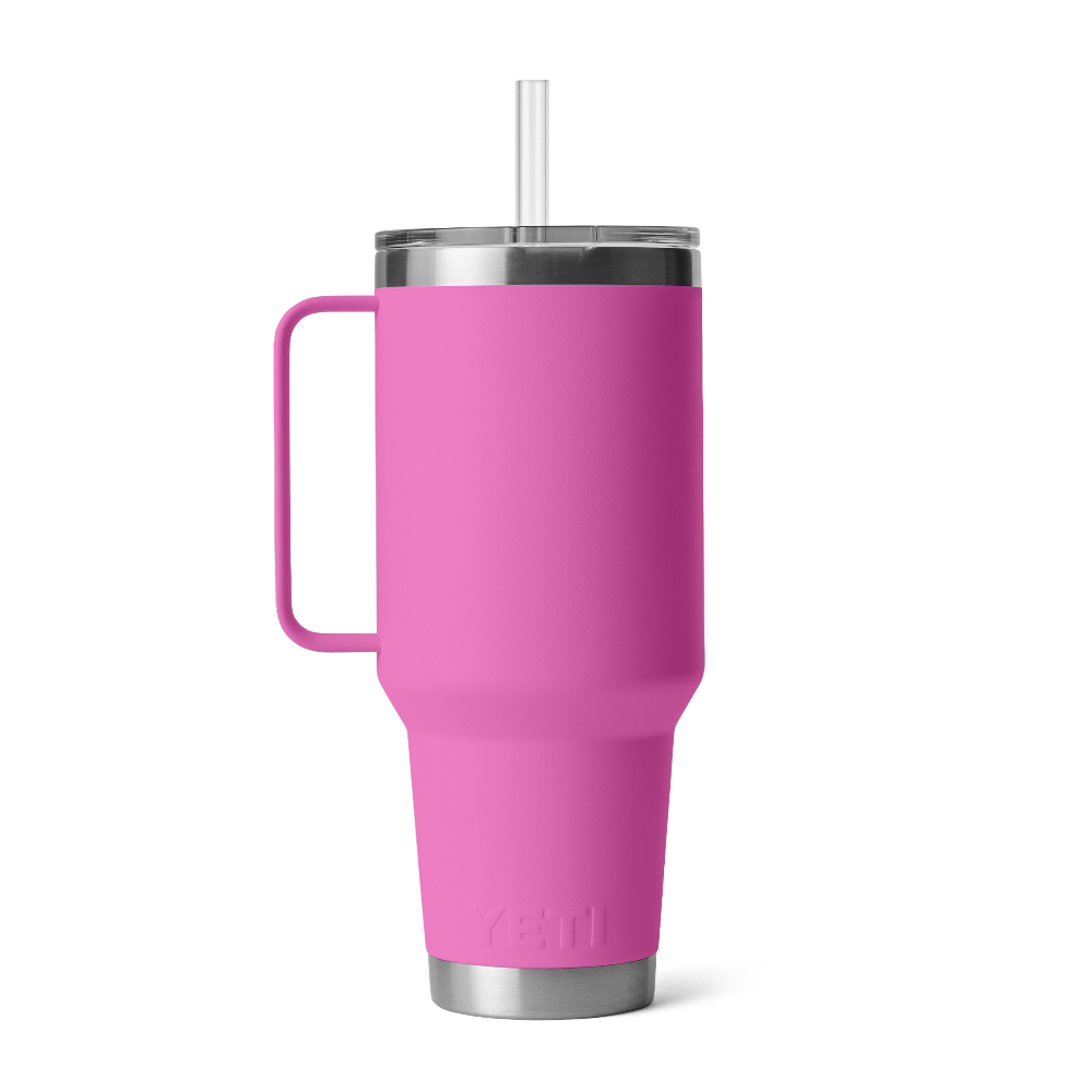 YETI Rambler 42 oz Straw Mug with Straw lid in color Wildflower Pink.
