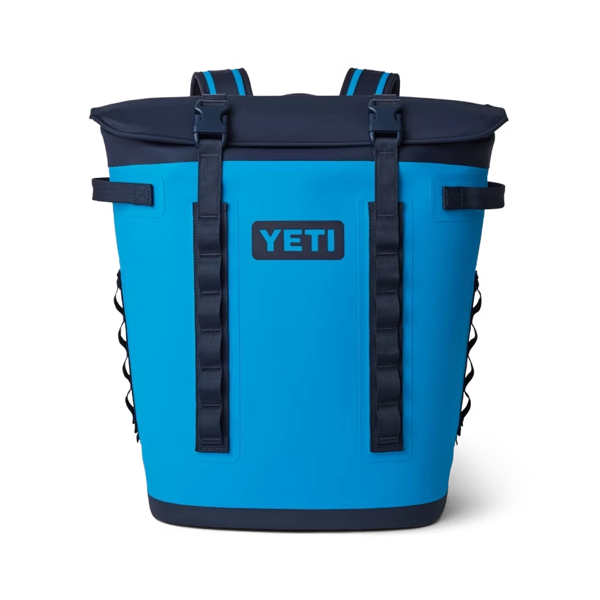 YETI M20 Backpack Soft Cooler in Big Wave Blue & Navy.