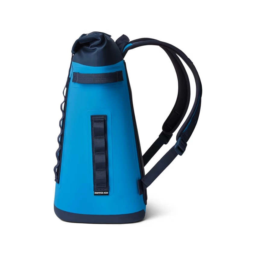 YETI M20 Backpack Soft Cooler in Big Wave Blue & Navy.