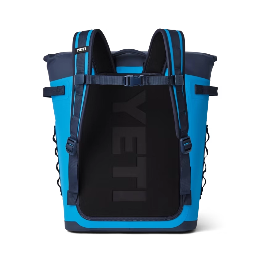 YETI M20 Backpack Soft Cooler in Big Wave Blue & Navy.