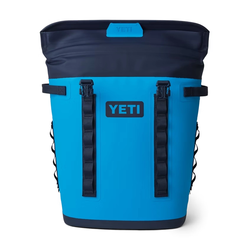YETI M20 Backpack Soft Cooler in Big Wave Blue & Navy.