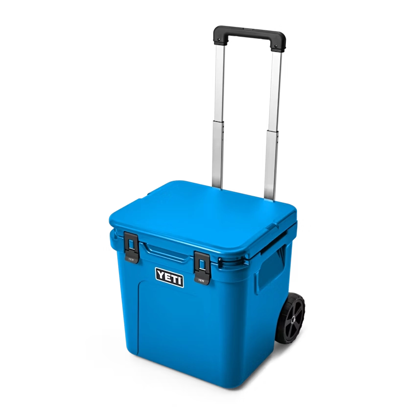 YETI Roadie 48 Wheeled Cooler in Big Wave Blue.