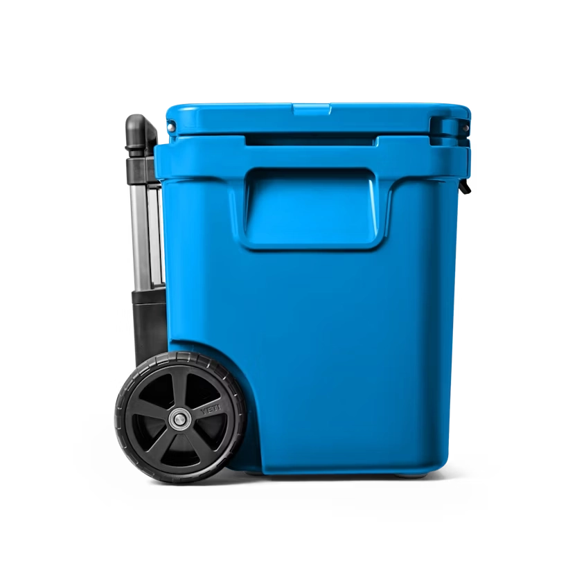 YETI Roadie 48 Wheeled Cooler in Big Wave Blue.
