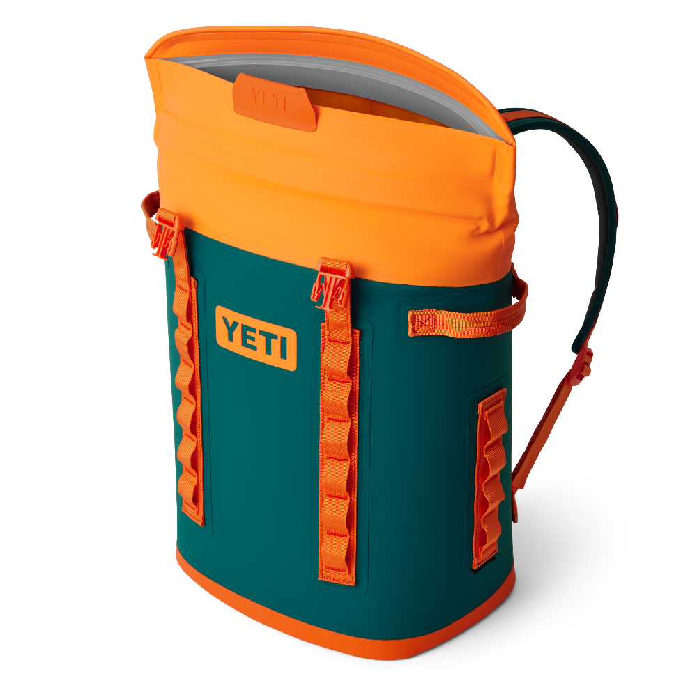 YETI M20 Backpack Soft Cooler in Teal and Orange. From the YETI Crossover collection.