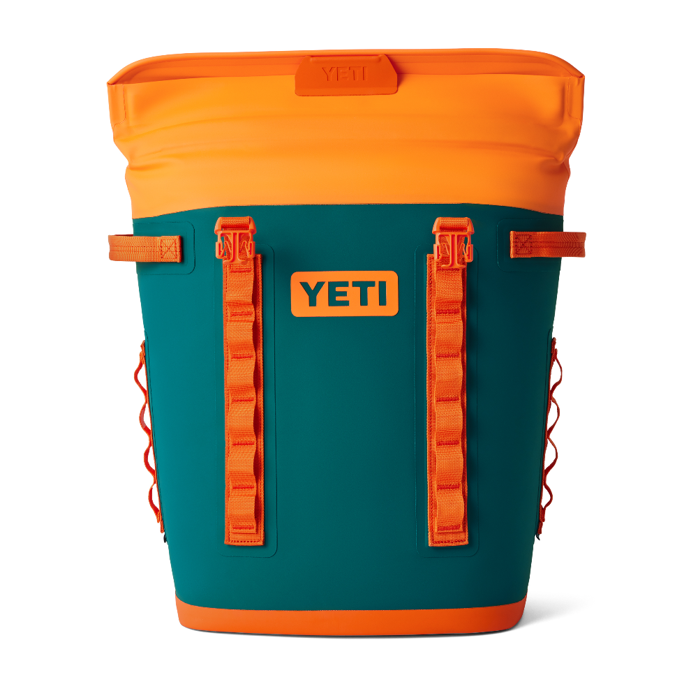 YETI M20 Backpack Soft Cooler in Teal and Orange. From the YETI Crossover collection.