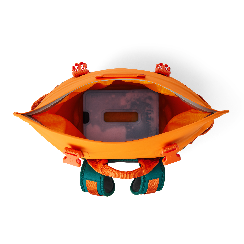 YETI M20 Backpack Soft Cooler in Teal and Orange. From the YETI Crossover collection.