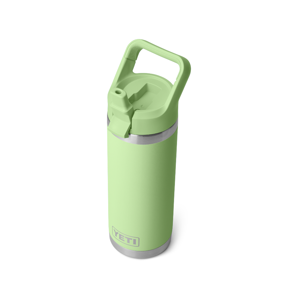 YETI 18 oz water bottle with matching color lid. The bottle is Key Lime.