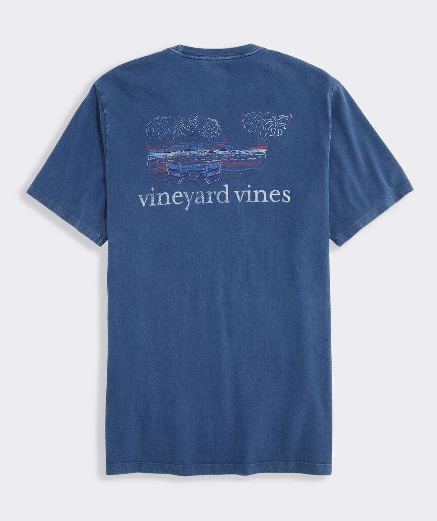 Beach Fireworks Whale Fill Tee