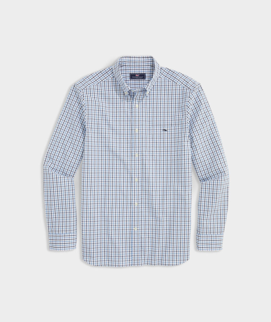 Vineyard Vines Tattersall Poplin Shirt | Keel Blue Plaid