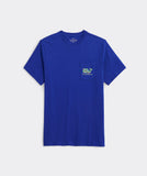 Men's La Palmeraie Whale Short Sleeve Pocket Tee. Full front view.