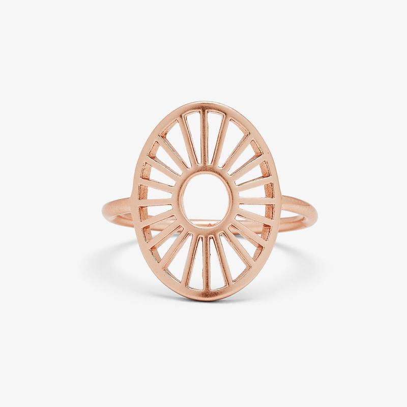 Pura Vida Sunburst Ring Rose Gold - Size 8